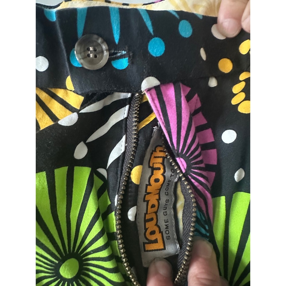Loudmouth Mens Golf Shorts Size 36 Multicolor Sunburst Geometric Psychedelic LM - Picture 3 of 8